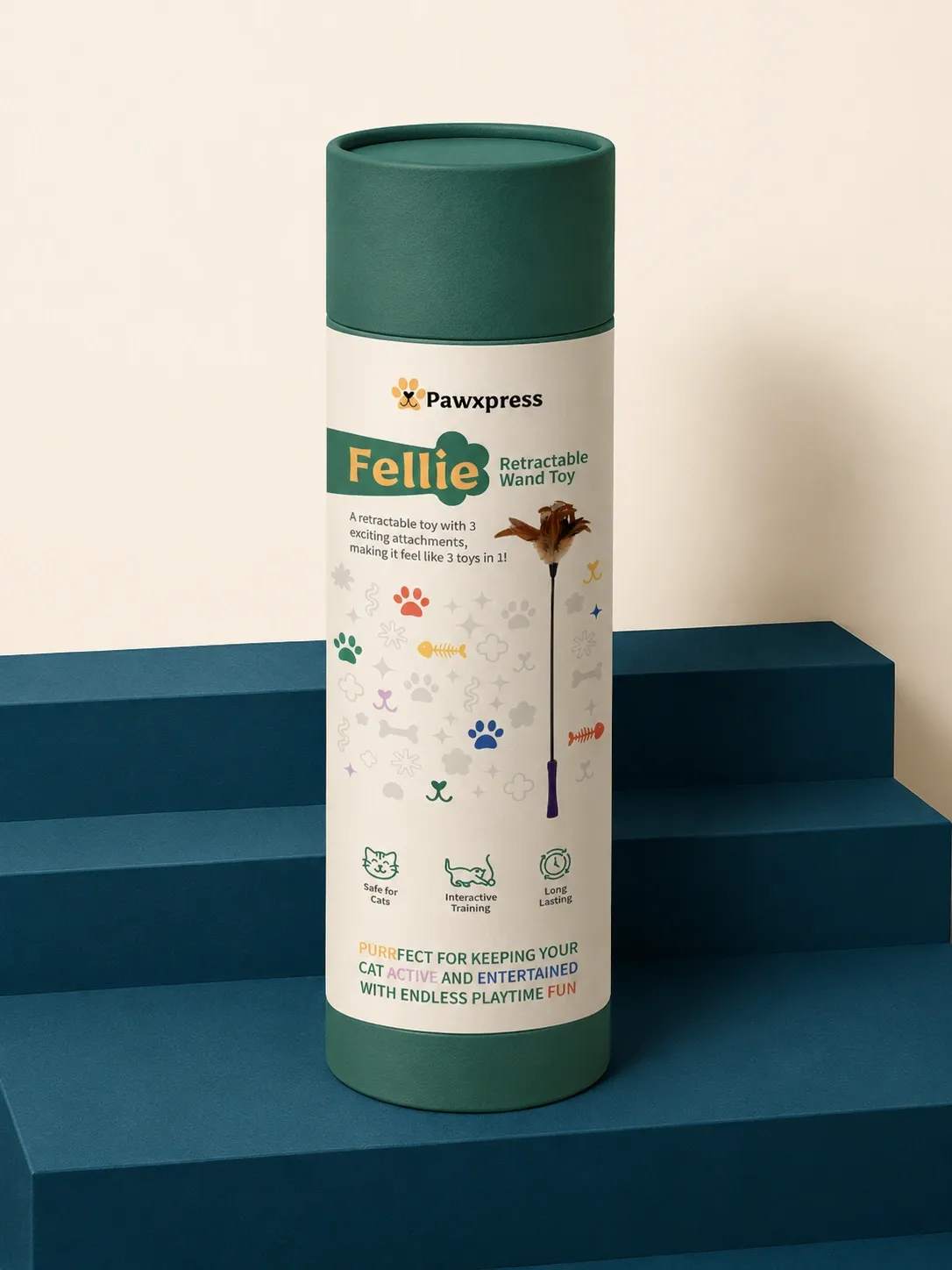 Pawxpress sticker for the cylindrical tube pack